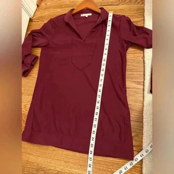 Jude Connally Women's Burgundy Jude Cloth Long Sleeve Chris Tunic Top Size Small - Picture 8 of 8